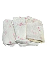 Vintage Victorian Floral Twin Flat Sheet 60”x49”, Fitted Sheet &amp; Pillowcase Set - £29.40 GBP