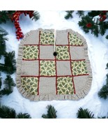 Handmade Quilted Tree Skirt Ruffle Edge Farmhouse Christmas Trees Red Tr... - €21,01 EUR