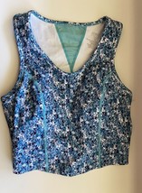 Jones New York Sport Floral Print Cropped Tank Top Shelf Bra Women&#39;s Sz Medium M - £7.67 GBP