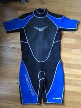 XXL U.S. Divers Mercury Neoprene Rubber Diving Wetsuit, Black &amp; Blue w/Zipper Bk - £19.10 GBP