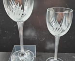 2 Schott Zwiesel Flame Wine Glasses Set Clear Gray Spiral Cut Etch Stemw... - $46.40