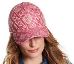 Magid Pattern Straw Women Baseball Cap Fuchsia AllOver Print Cool Breath... - $311.55 MXN