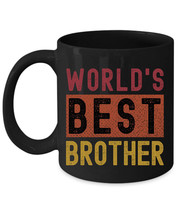 Worlds Best Brother Coffee Mug Vintage Black Cup Retro Birthday Christma... - £14.69 GBP+