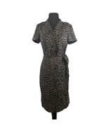 David Warren Petites Size Small Petite Black/Tan Wrap Dress Lined - £15.25 GBP