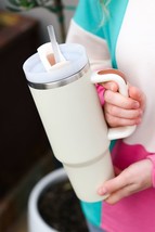 Cream Insulated 38oz. Tumbler with Straw - $13.99
