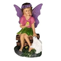 Purple Winged Sitting Fairy / Garden Fairy / My First Fairy H = 5 in - $14.60