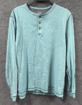 Ocean + Coast Shirt Mens Large Blue Classic Fit Henley Cotton Pullover C... - £16.86 GBP