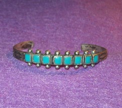 Vintage Bell Sterling Turquoise Fred Harvey Era Bracelet and RingSet Rin... - £91.90 GBP