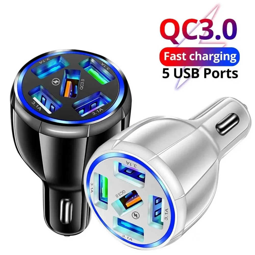 5 -In- 1 QC3.0 5 USB Car Charger Quick Charge Car Charger One Drag More than - £12.27 GBP