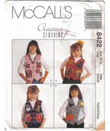 McCall&#39;s Creative Clothing 8422 Girls&#39; &amp; Children&#39;s Vest w/ Appliques Si... - $7.00