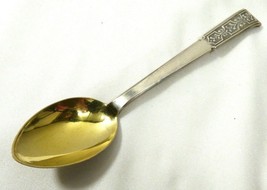 1950&#39;s USSR Russian 875 Sterling Tea Spoon Gold wash Bowls ornate handle... - $64.35