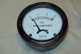 EMICO Meter Milliamperes DC 0-3 MA   panel meter  2&quot; AS-IS Untested Vintage - £12.02 GBP