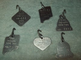 Vintage Dog tax Tags Indiana 1956 1959 1960 1962 1963 1965 set of 6 - $18.00