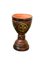 VINTAGE HANDMADE HUGE CERAMIC GOBLET - $39.50