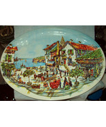 Daher 1971 Vintage Metal Made In England 20&quot; Tray Platter Shore Line Sce... - $10.00