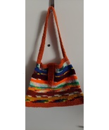 Nora John Purse/Tote, hand crocheted, 17 inches wide, 13 in deep, 14 in ... - $32.00