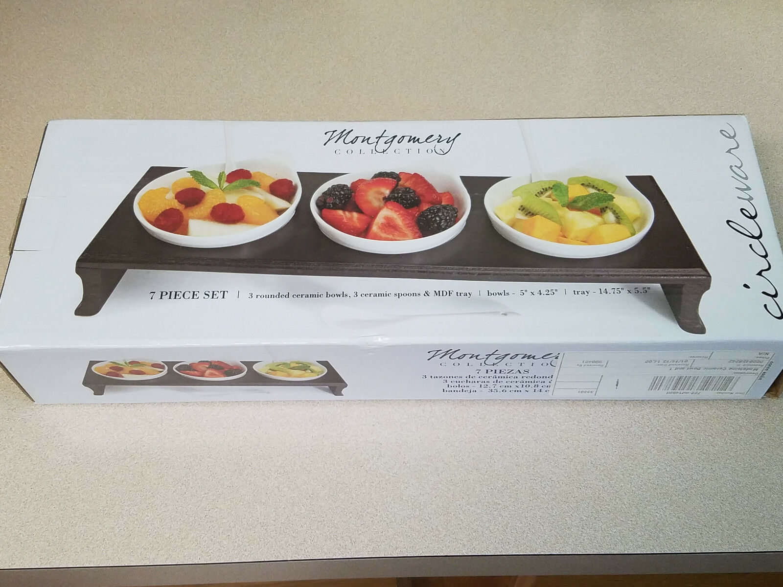 Montgomery Collection 7 Pc. Madeleine Ceramic Appetizer Dip Bowls w/Stand (NEW) - £15.60 GBP