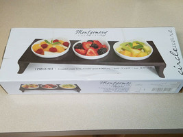 Montgomery Collection 7 Pc. Madeleine Ceramic Appetizer Dip Bowls w/Stand (NEW) - £15.88 GBP