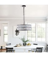 Modern Black Crystal Drum Chandelier (18&quot;) - €131,23 EUR