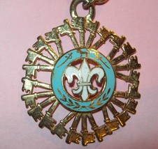 Fleur Fluer di Lis Enamel 1 1/2&quot; Pendant with gold tone necklace 18&quot; L V... - $15.00