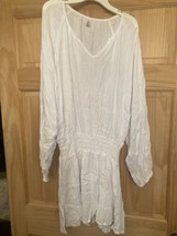 Raisins Womens Juniors Solid Maui Swim Cover Up Dress White Size M G710040 NWT - £13.30 GBP