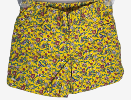 Gap Girls Yellow Floral Print Mini Shorts Size 8 Regular 5 Pockets - $13.71