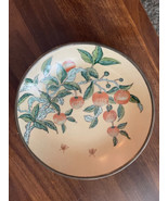 Japanese  Porcelain Ware Brass Encased Bowl Apricots. For Horchow 7.5” - £14.46 GBP
