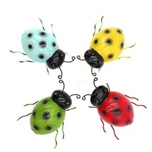 Handmade 4 Pcs Iron Ladybug Metal Wall Hanging Art Decorations Ornament for Home - £36.73 GBP