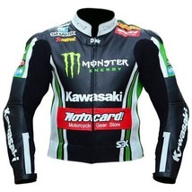 Custom Made MotoGP Kawasaki Motorrad Motorrad Rindsleder Rennjacke - $3,053.45 MXN+