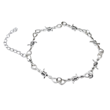 Barbed Wire Bracelet Chain Thorns 10 Inch Unisex 925 Silver Plated Jewellery - £5.99 GBP