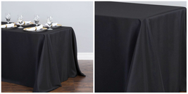 90 x 132 in. Polyester Rectangular Linen Tablecloth Event Party - Black - P01 - £31.15 GBP