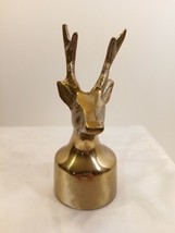 Brass Plated Deer Head Figurine or Fence Post Topper - $19.80