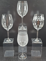 (4) Pc Mikasa Cheers Too White Wine Glasses Mix Set Clear Geometric Stemware Lot - £44.30 GBP