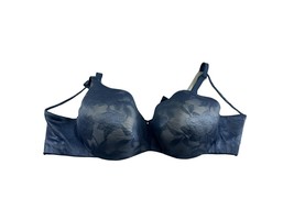 Cacique 46D Lightly Lined Balconette Womens Bra Blue Lace Underwire Lane... - £22.55 GBP