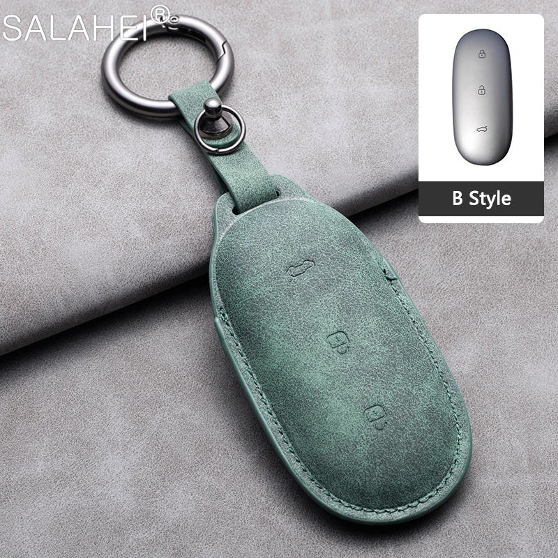 Suede Leather Car Smart Key Fob Case Cover For Leading Ideal One Li Auto L9 For - £17.26 GBP
