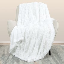 Pure White Extra Soft Faux Fur Throw Blanket, Lightweight Fluffy Fuzzy, ... - £33.50 GBP