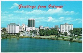 Postcard Greetings From Orlando Florida Skyline From Lake Lucerne - £3.12 GBP