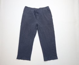 Vintage Nautica Mens Size Large Distressed Wide Leg Loungewear Sweatpants Blue - £31.10 GBP