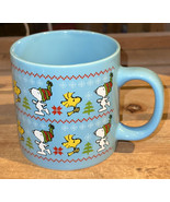 Peanuts Snoopy &amp; Woodstock Christmas Sweater Holiday 20oz Ceramic Coffee... - $19.99