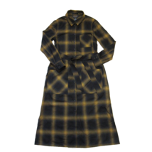 NWT Pendleton Wool Midi in Black Gold Ombre Plaid Shirt Dress S Petite - $108.90