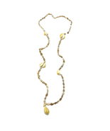 Cowrie Shells Natural Seashells Beaded Long Necklace Handmade 36&quot; - £12.93 GBP