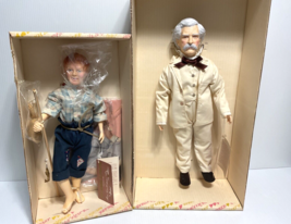 1983 Effanbee 16” Mark Twain and 11” Huckleberry Finn Vinyl Dolls in Box - £11.68 GBP