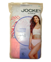 Jockey Elance French Cut 1 Pack = 3 Panties Women Sz 9 Cotton Blue Pink Multi - £19.48 GBP