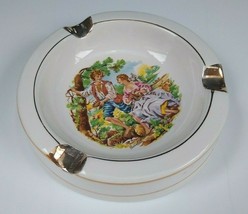 Sacavem Ceramic Ashtray 4-7/8&quot; Courting Couple Vintage made in Portugal - $35.88