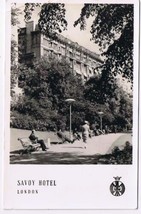 United Kingdom UK Postcard RPPC London Savoy Hotel From Embankment Gardens - $3.95