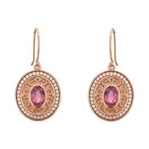 14k Rose Gold Pink Tourmaline and Diamond Sculptural Earrings - £2,412.02 GBP