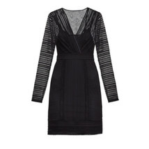 Nwt Bcbgmaxazria Women&#39;s Lace Wrap Dress Black S - £94.39 GBP