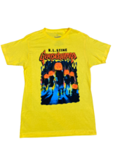 New GOOSEBUMPS Yellow cat Attack of the Jack O Lanterns Graphic T-shirt Large - £19.77 GBP