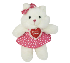 12&quot; VINTAGE TB TRADING CO BABY TEDDY BEAR PINK + RED HEART STUFFED ANIMA... - £51.65 GBP