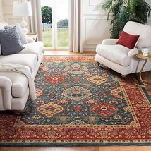 SAFAVIEH Mahal Collection Area Rug - 9&#39; Square Navy &amp; Red Traditional Or... - $381.05